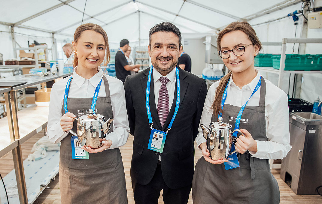 3 Aramark Ireland team members at the Irish Open